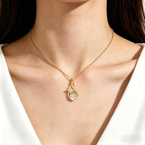 14K Gold Plated Birthstone Infinity Butterfly Necklace for Women
