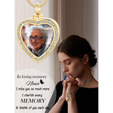 Stainless Steel Personalized Photo Engraved Heart Urn Necklace for Ashes