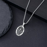 Sterling Silver Amulet Medal  St Sebastian Saint Christopher Viking Deer Pendant Necklace