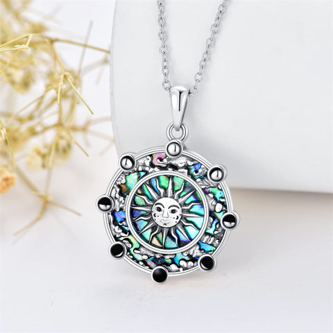 Sterling Silver Sun Pendant Necklace