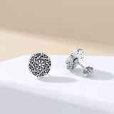 Sterling Silver Viking Raven Crow Skull Stud Earrings