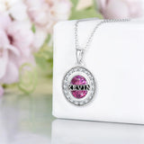 Sterling Silver Custom Birthstone Engraved Class Pendant Necklace