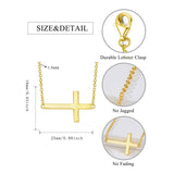 14K Gold Plated Cross Pendant Necklace for Women