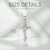 Sterling Silver Cross Bee Hummingbird Butterfly Dove Red Cardinal Pendant Necklace for Her