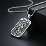 Sterling Silver Tiger Eagle Lion Dragon Phoenix Necklace for Men Animal Jewelry Gifts for Chrismas Birthday