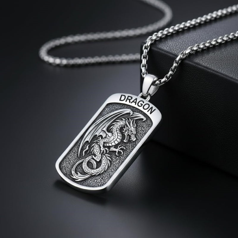 Sterling Silver Tiger Eagle Lion Dragon Phoenix Necklace for Men Animal Jewelry Gifts for Chrismas Birthday
