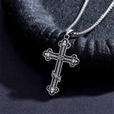 Sterling Silver Orthodox Cross Pendant Necklace Religious Gift