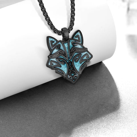 14K Gold Plated Turquoise Wolf Thor's Hammer Ankh Dragon Lion Compass Crucifix Pendant Necklace for Men