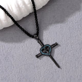 Sterling Silver Star Of David  Cross Pendant Necklace