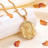 14K Gold  Plated Patron Saint Pendant Necklace Catholic Saints Religious Protective Jewelry Gift