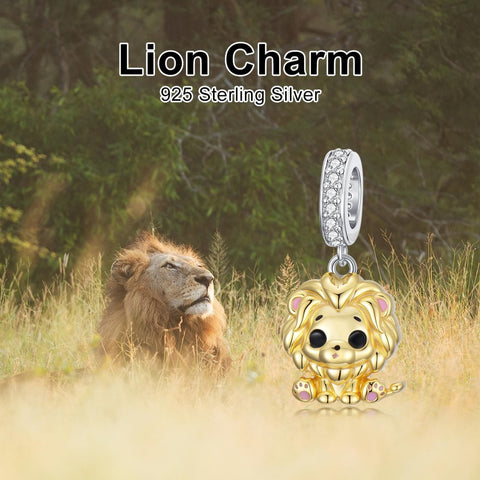 Sterling Silver Lion Red Panda Fox Bear Capybara Charm Beads Christmas Birthday Gift