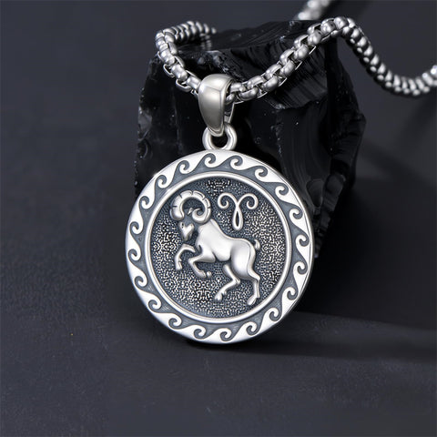 Sterling Silver 12 Zodiac Astrology Horoscope Pendant Necklace