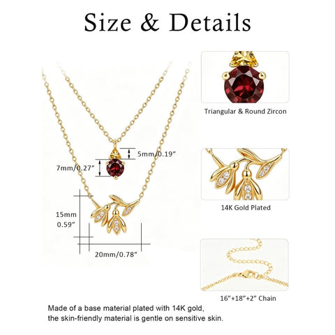 14K Gold Birthstone Birth Flower  Pendant Necklace Birthday Jewelry Gifts for Women
