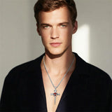 Sterling Silver Star Of David  Cross Pendant Necklace