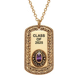 Sterling Silver Personalized Birthstone Class Necklaces High School, College University Pendant Necklace