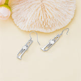 Sterling Silver Piano Drum Trumpet Music Dangle Earrings for Women