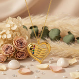 10K 14K 18K Gold  Personalized 1-4 Birthstones Engraved Heart Necklace for Women