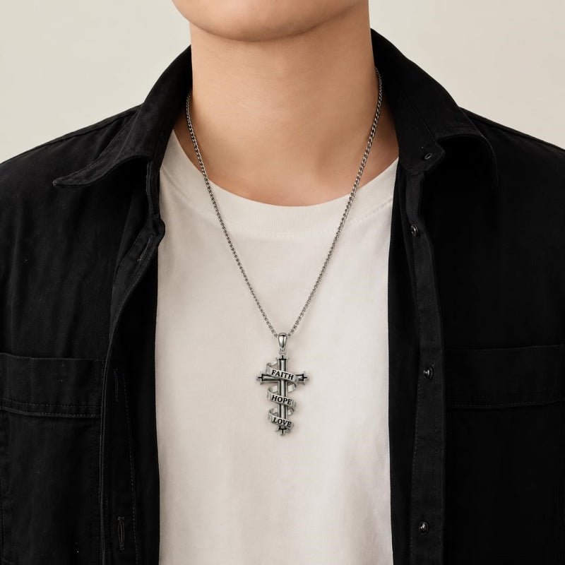 Sterling Silver Cross Pendant Necklace Christian Religious Jewelry Gifts for Anniversary