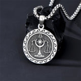 Sterling Silver 12 Zodiac Astrology Horoscope Pendant Necklace