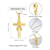 14K Gold Plated Cross Pendant Necklace for Women