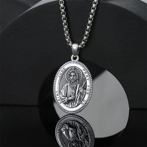 Sterling Silver Saint Joseph St Michael Saint Peter Saint Christopher Religious Pendant Necklace