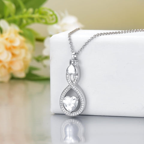 Sterling Silver Tear Dangle Urn Necklace for Ashes