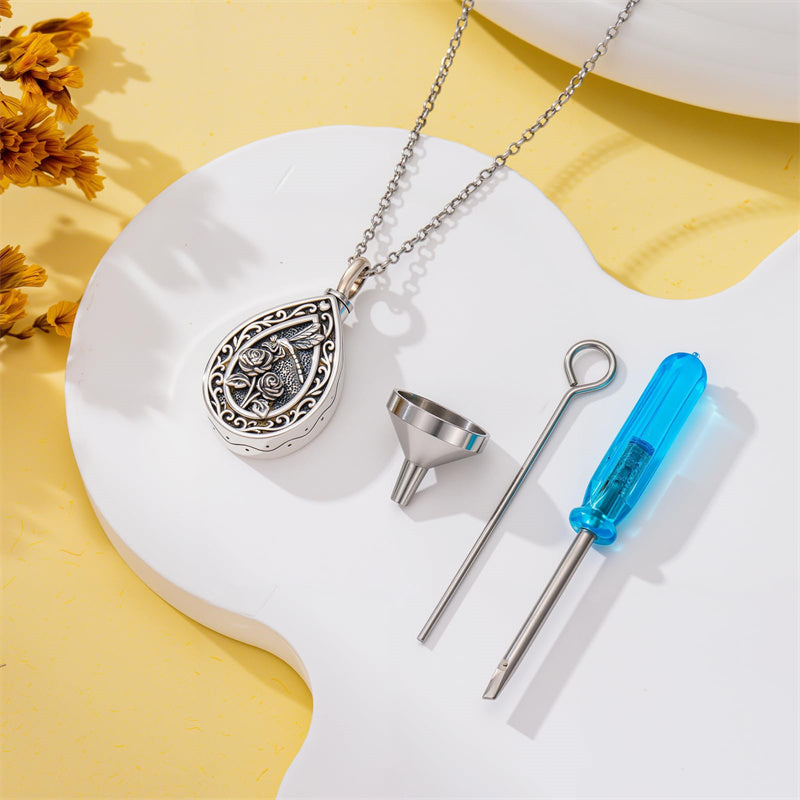 Sterling Silver Bumble Bee  Butterfly Cardinal Cross Dragonfly Hummingbird Paw Print Urn Necklace for Ashes