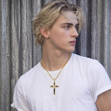 14K Gold Plated Cross Pendant Necklace Christian Jewelry Gifts