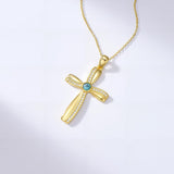 14K Gold Plated Cross Pendant Necklace for Women