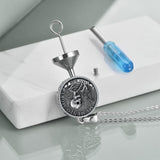 Sterling Silver Memento Mori& Gothic Skull Urn Necklace For Ashes