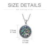Sterling Silver Abalone Shell Tree of Life Pendant Necklace