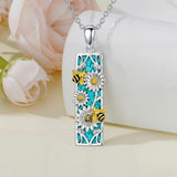 Sterling Silver Abalone Shell Bar Cardinal Bee Butterfly Hummingbird Dragonfly Phoenix Pendant Necklace for Women