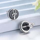 Sterling Silver Black Onyx Tree of Life Ankh Cross Skull Valknu Viking Stud Earrings