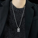 Sterling Silver Memento Mori Skull Pendant Necklace for Men
