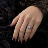 Sterling Silver 10K 14K 18K Gold Custom Engraved Moissanite Engagement Wedding Ring