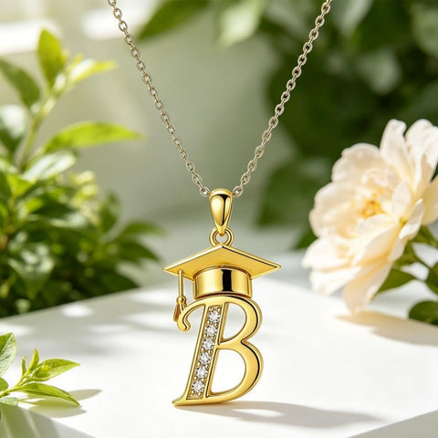 Initial  Graduation 14K Gold Plated Inspiring Grad Pendant Necklace Graduations Jewelry Gifts