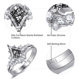 Sterling Silver Kite Cut Gemstone Engagement Wedding Promise Ring Gift For Valentine's Day