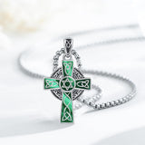 14K Gold Plated Celtic Vikin Cross Pendant Necklace Irish Jewelry Religious Protective Gift