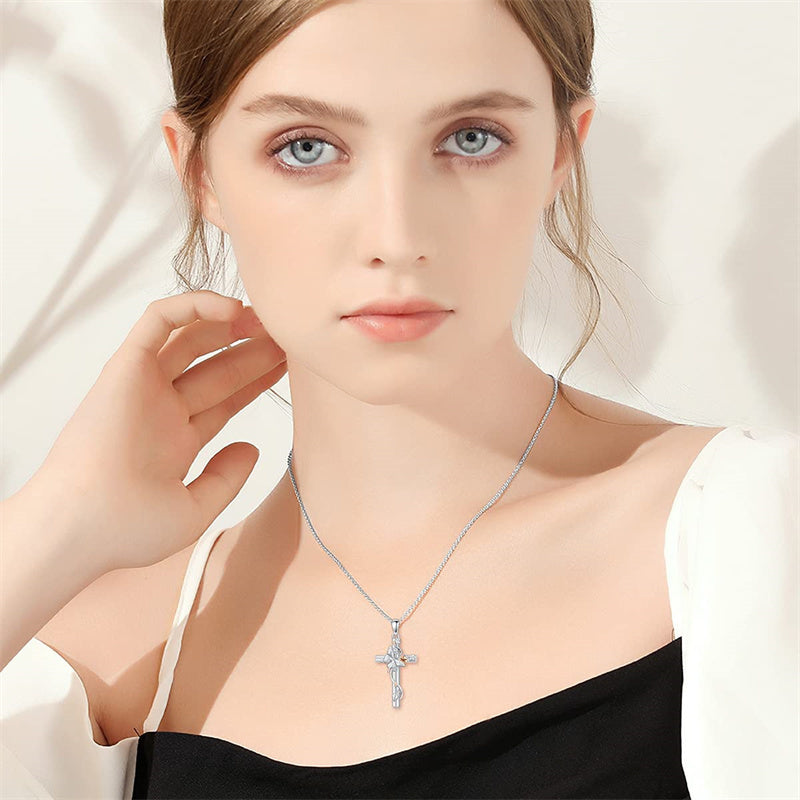 Sterling Silver Cross Bee Hummingbird Butterfly Dove Red Cardinal Pendant Necklace for Her