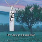 Sterling Silver White Opal Butterfly Dragonfly Tree of Life Paw Print Bar Pendant Necklace Gift for Birthday Christmas