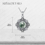 Sterling Silver Turquoise Moonstone Moss Agate Lapis Lazuli Daisy Pendant Necklace