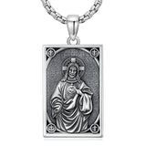 Sterling Silver Saint Anthony Saint Jude Saint Christopher   Saint Michael Amulet Religious Pendant Necklace
