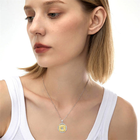 Sterling Silver Medusa Triple Moon Goddess Athena Pendant Necklace for Women