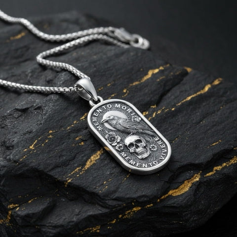 Sterling Silver Memento Mori Tree of Life Anubis Pendant Viking Amulet   Protection Pendant Necklace Halloween Gift