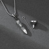Sterling Silver Animal Angel Wings Pet Jesus Bullet Urn Necklaces for Ashes for Men