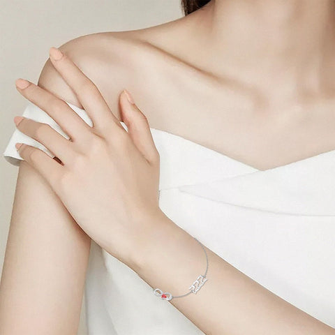 Sterling Silver Infinity Angel Number 111 333 444  777 Bracelet Gifts for Christmas Birthday