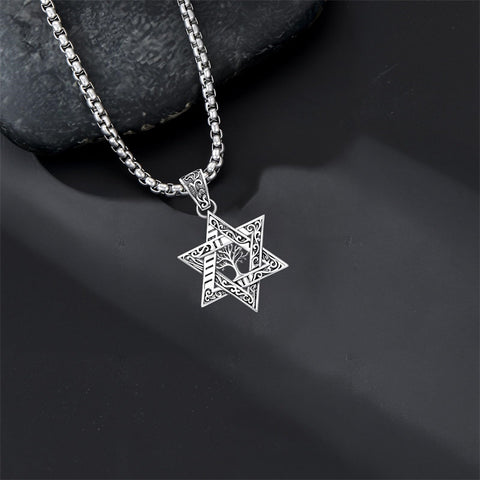 Sterling Silver Star of David Chai Cross Evil Eye Lion of Judah Menorah Tree of Life Protection Pendant Necklace