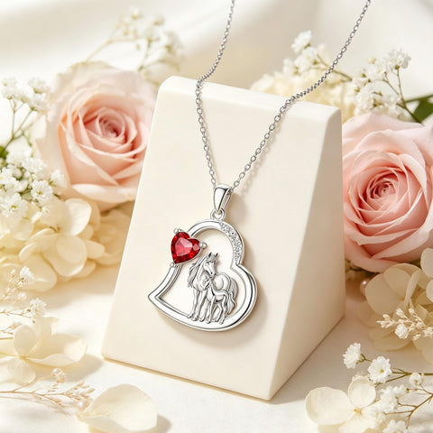 Sterling Silver Mother Daughter Two Hippo Two Elephant Two Horse Two Dachshund Two Cow Pendant Necklace