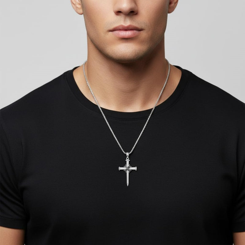 Sterling Silver Cross Pendant Necklace Christian Religious Jewelry Gifts for Anniversary