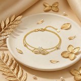 14K Gold Plated Birthstone Infinity Double-Layer Braceletfor Women